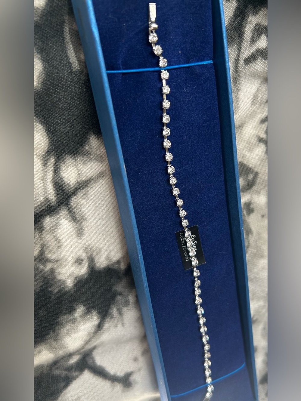Silver-Tone Crystal Tennis Bracelet - Like New